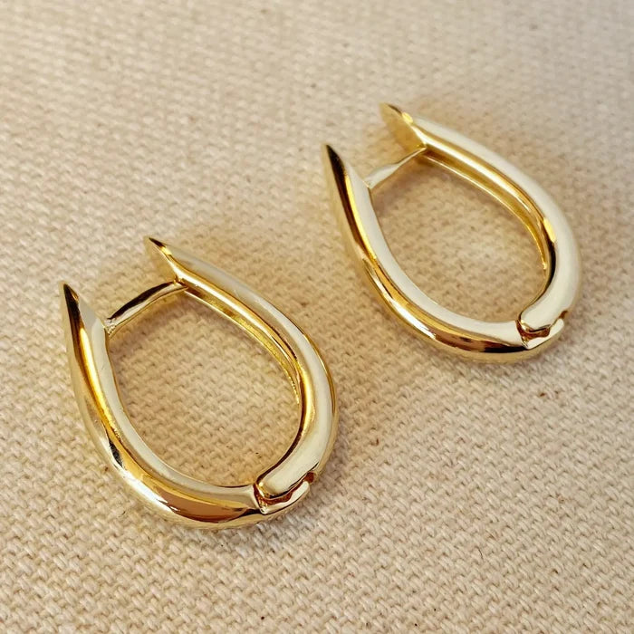 18k Gold Filled Large U Shaped Hoop Earrings