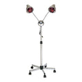 The Pibbs 2 Headed Processing Lamp features dual heads and an adjustable wheeled stand.