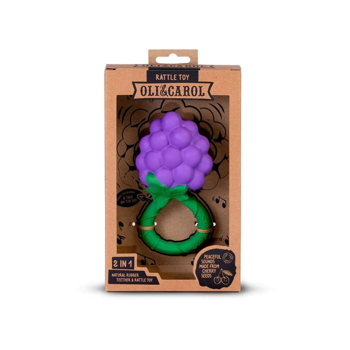 2 in 1 Bijtring & Rammelaar - GRAPES