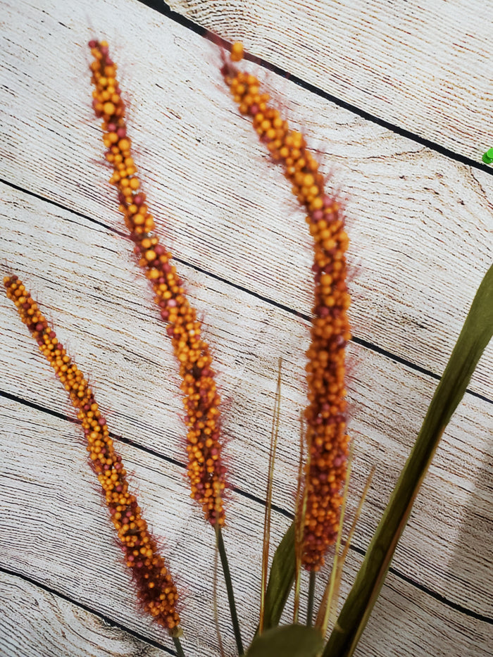33" Faux Cattail Orange