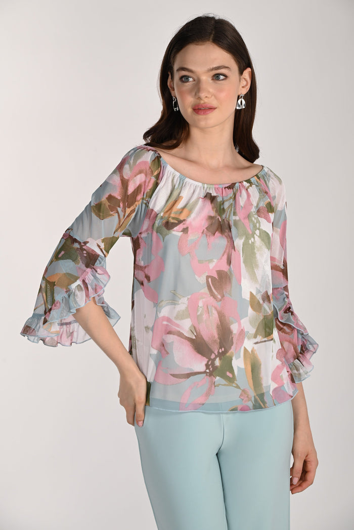 3/4 Sleeve Floral Top