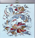 6" Ceramic Tile, Lise Lorentzen Pale Blue Rosemaling