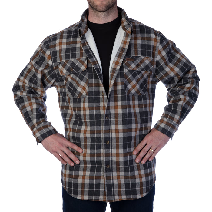 80/20 COTT/POLY FLANNEL SHERPA LINED SHIRT JKT