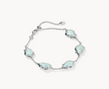 Adriana Scallop Frame Silver Delicate Chain Bracelet