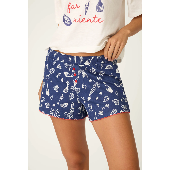 Al Fresco Bistro Pajama Shorts in Dark Navy