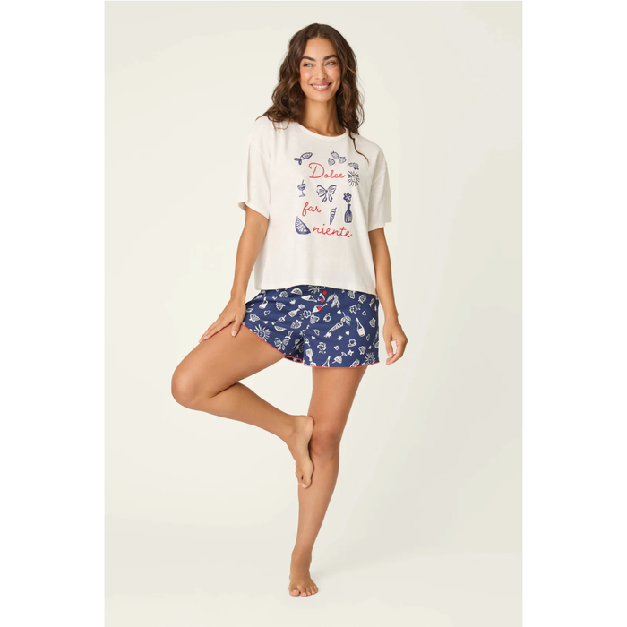 Al Fresco Bistro Pajama Shorts in Dark Navy