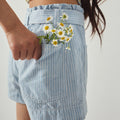 Amara Linen-like Cotton Shorts with Big Pockets & Belt
