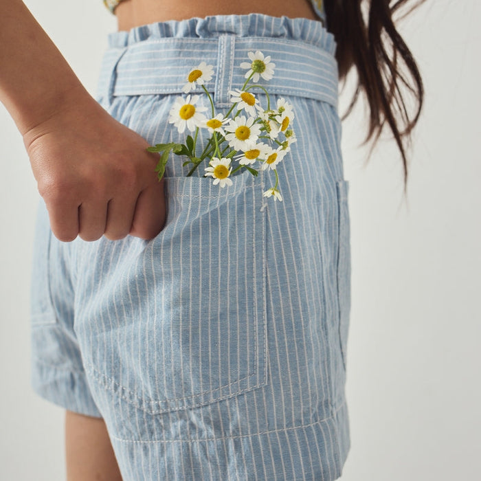 Amara Linen-like Cotton Shorts with Big Pockets & Belt