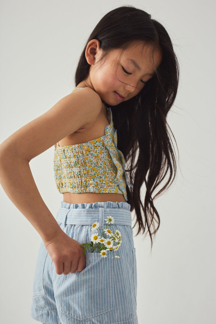 Amara Linen-like Cotton Shorts with Big Pockets & Belt