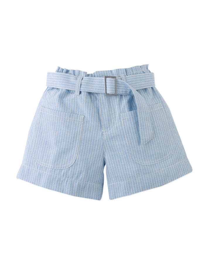 Amara Linen-like Cotton Shorts with Big Pockets & Belt