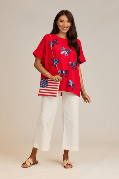 Americana Beaded Clutch