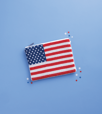 Americana Beaded Clutch