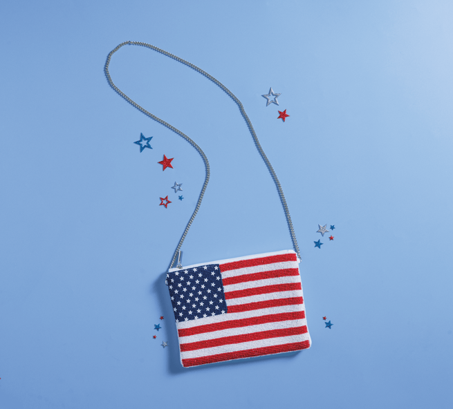 Americana Beaded Clutch