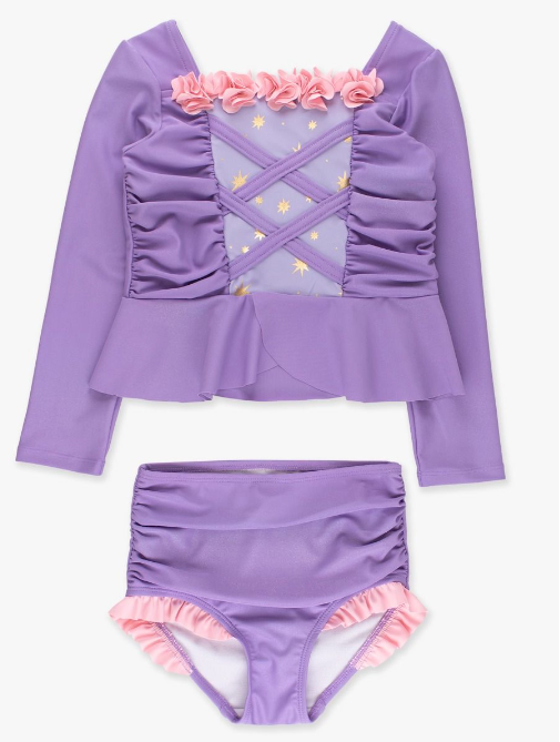 Amethyst Princess Dress-Up Long Sleeve Rash Guard