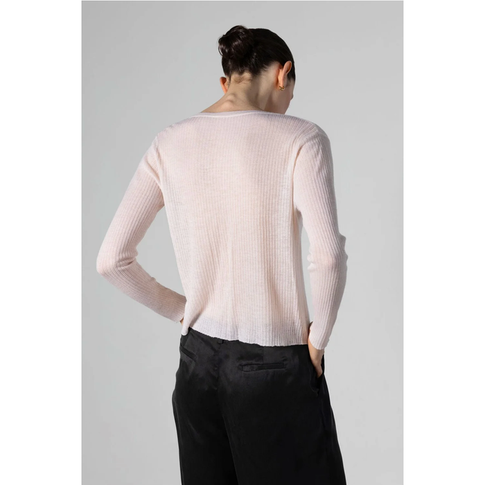 Anaphe Luxe Fine Rib Cashmere Cardigan in Warm White