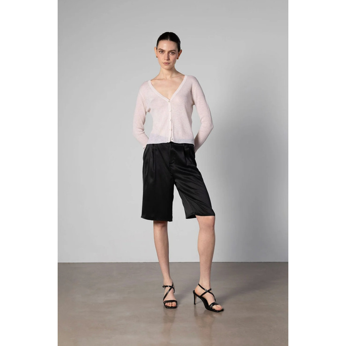 Anaphe Luxe Fine Rib Cashmere Cardigan in Warm White