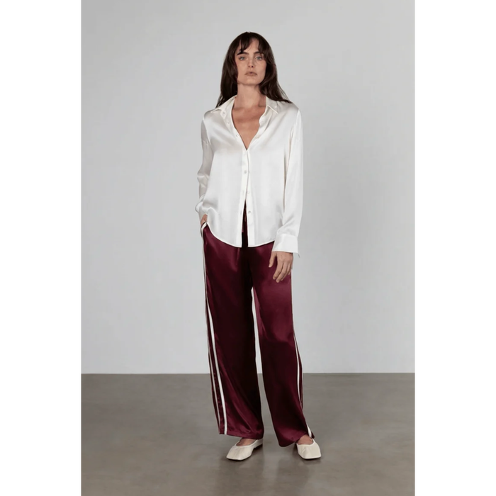 Anaphe Sporty Silk Track Pant in Burgundy