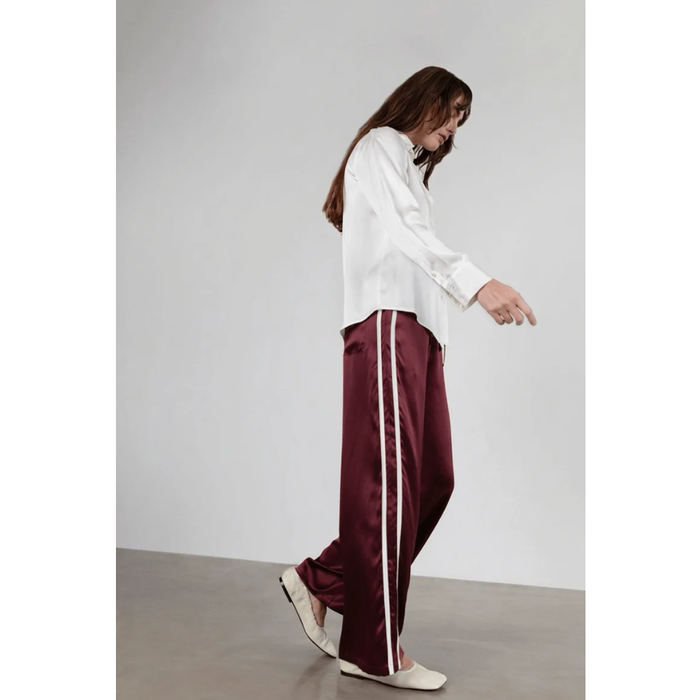 Anaphe Sporty Silk Track Pant in Burgundy
