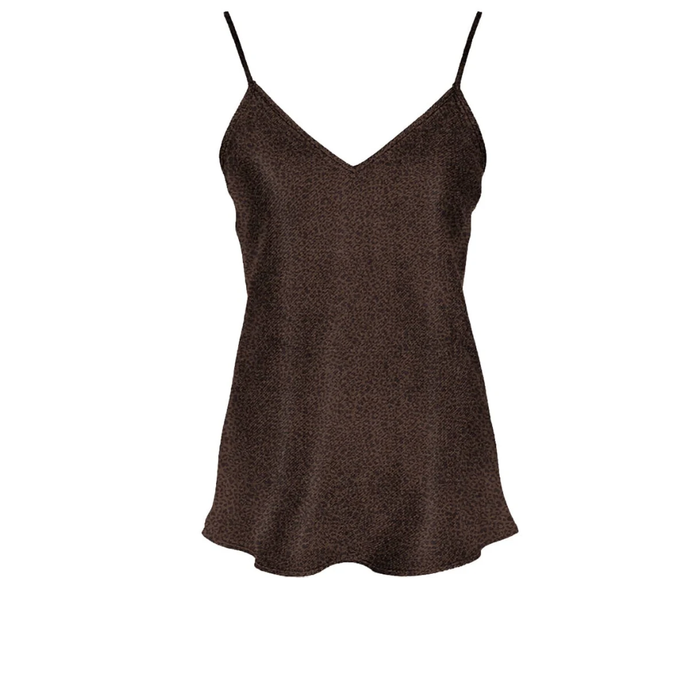 Anaphe V-Neck Sandwashed Silk Cami in Panther