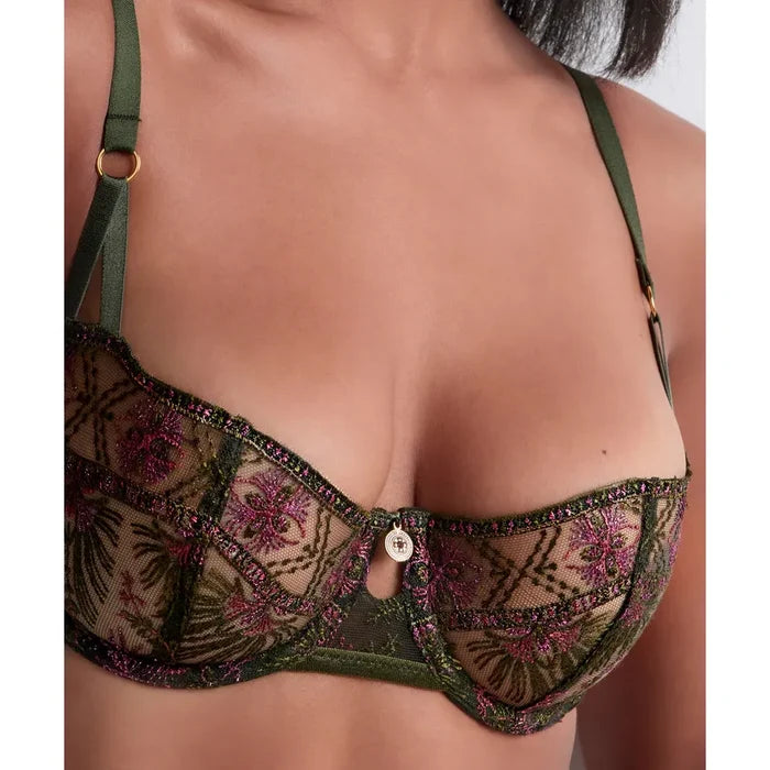 Aubade Sound Of Heart Half Cup Bra in Dark Garden - Romantiques