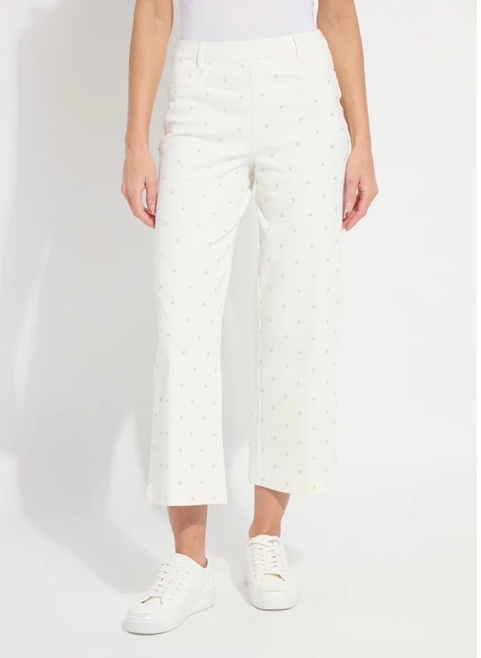 Audrey Pearled Embellished Crop Denim
