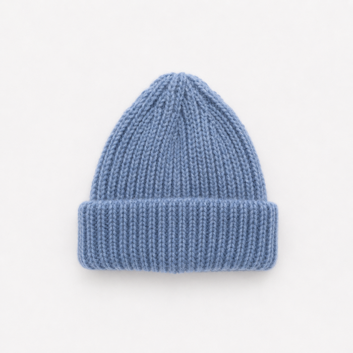 BABY BEANIE WOOL - BLUE