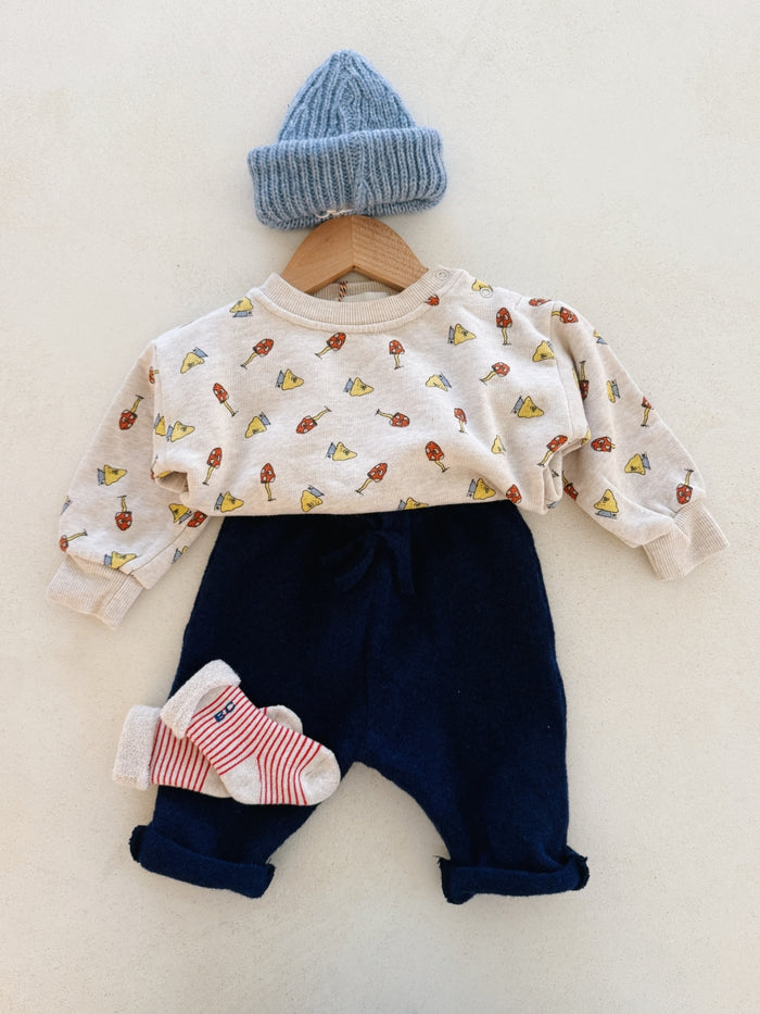 BABY BEANIE WOOL - BLUE
