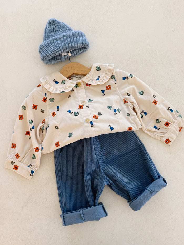 BABY BEANIE WOOL - BLUE