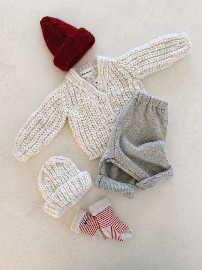 BABY BEANIE WOOL - NATURAL
