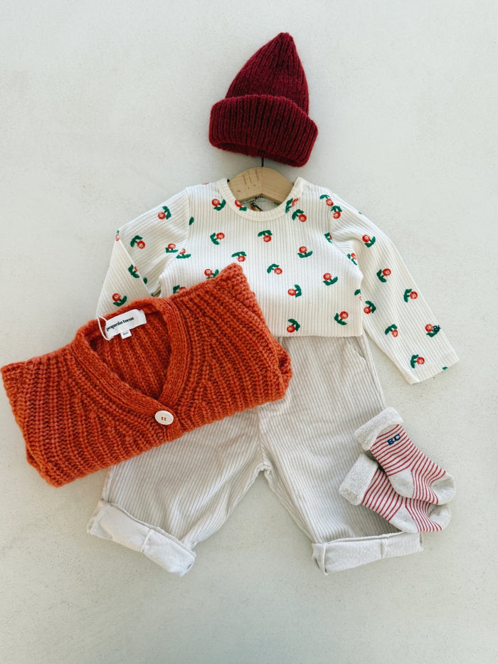 BABY BEANIE WOOL - RED