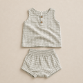 BABY TANK SET - EUCALYPTUS GINGHAM