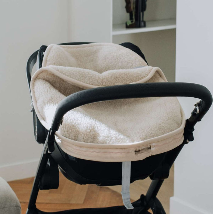 Baby voetenzak voor autostoel of maxi-cosi - Merinowol - Naturel