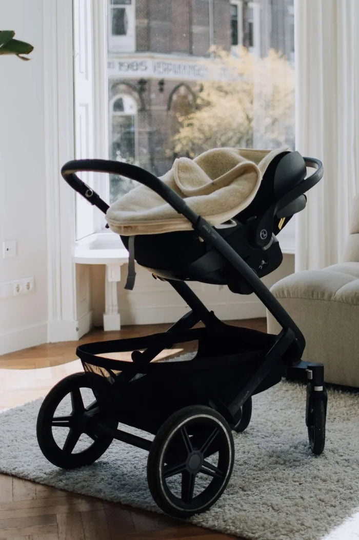 Baby voetenzak voor autostoel of maxi-cosi - Merinowol - Naturel