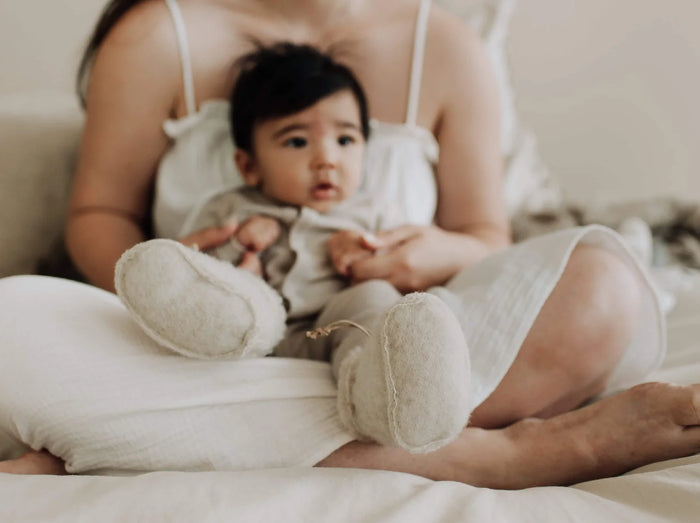 Babyslofjes 100% merinowol - Beige