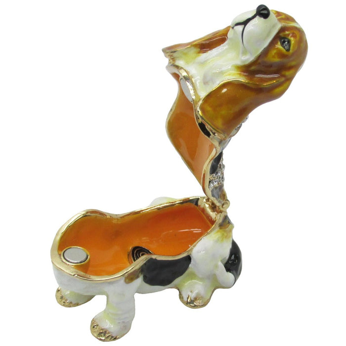 Basset Hound Jeweled Trinket Box SWAROVSKI Crystals