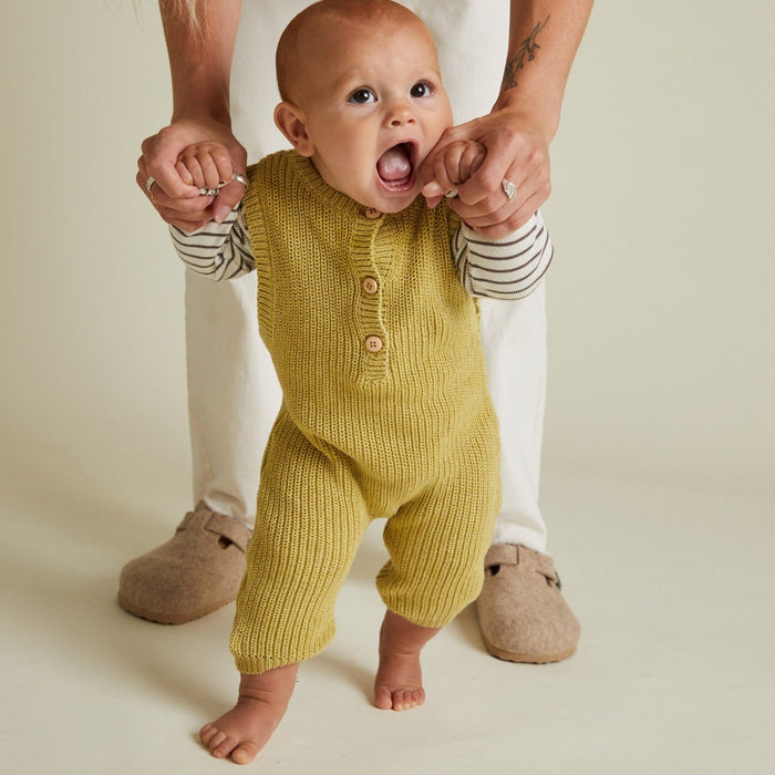 Bay Mustard Knit Romper