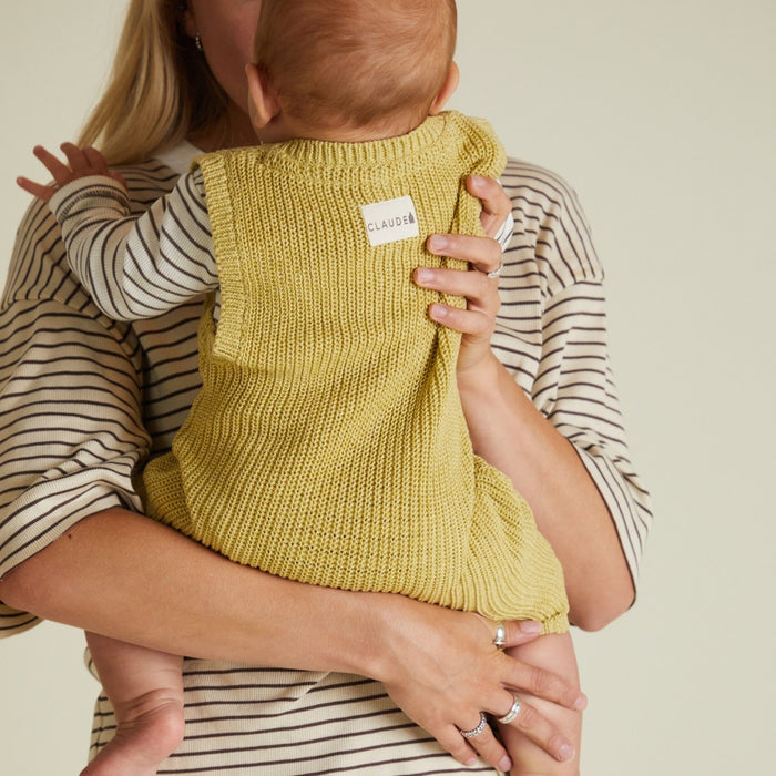 Bay Mustard Knit Romper
