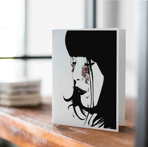 PinkPolish Design Note Cards "Beautiful Tears" Handmade Notecard