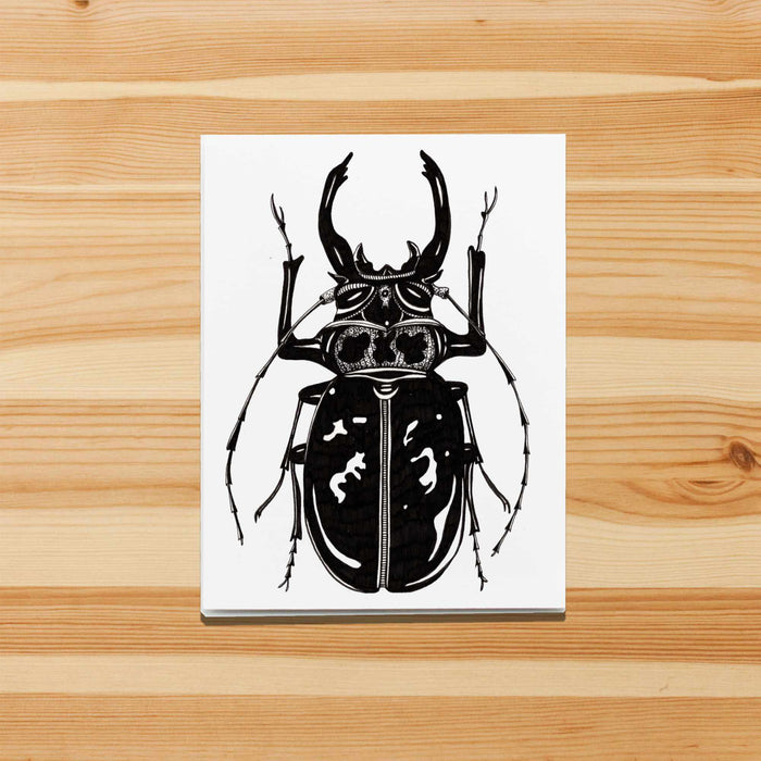 PinkPolish Design Note Cards "Beetle Jewel" Handmade Notecard