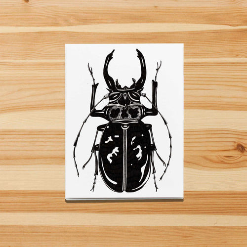 PinkPolish Design Note Cards "Beetle Jewel" Handmade Notecard