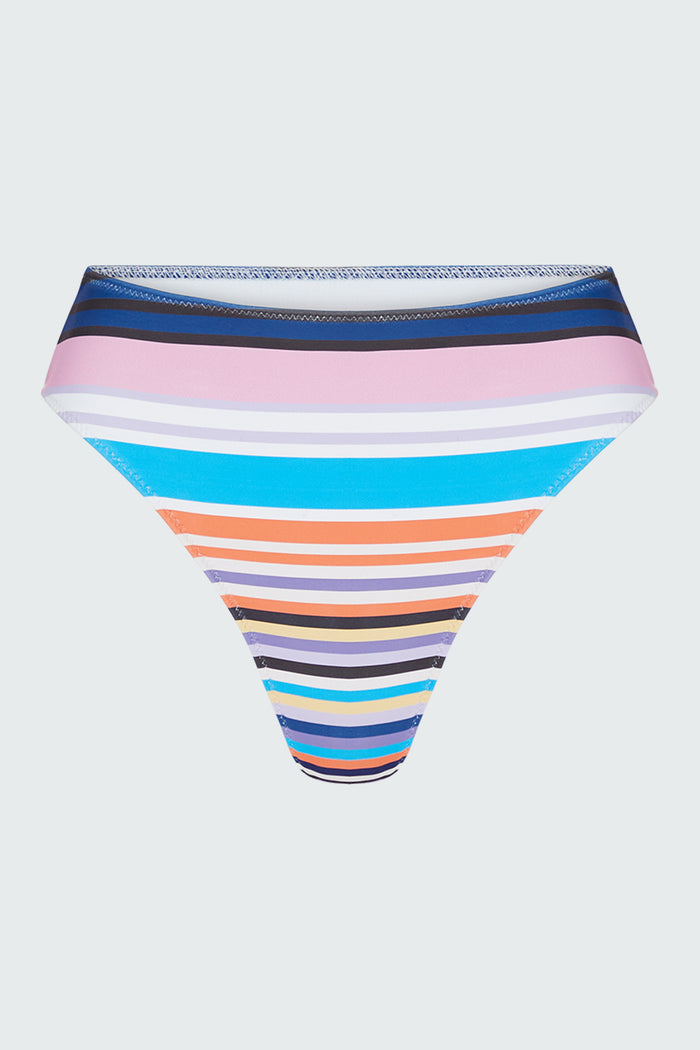 Watskin Belle Bikini Bottom in Variegated Stripe.
