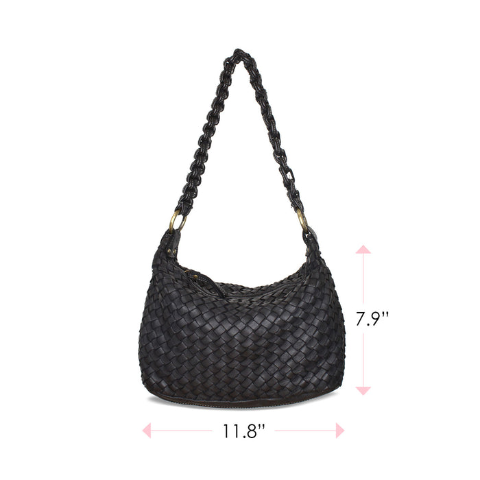 Bethany: Black Weave Leather