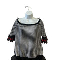 Black and white gingham blouse