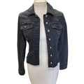Black denim jacket with button up