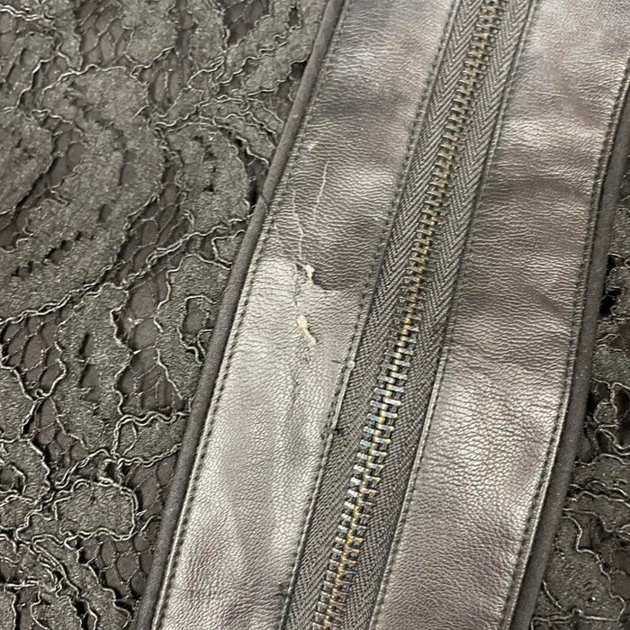 Black lace bomber jacket