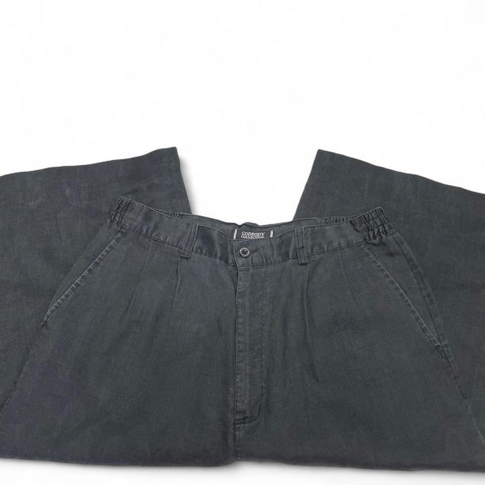 Black linen wide leg pants