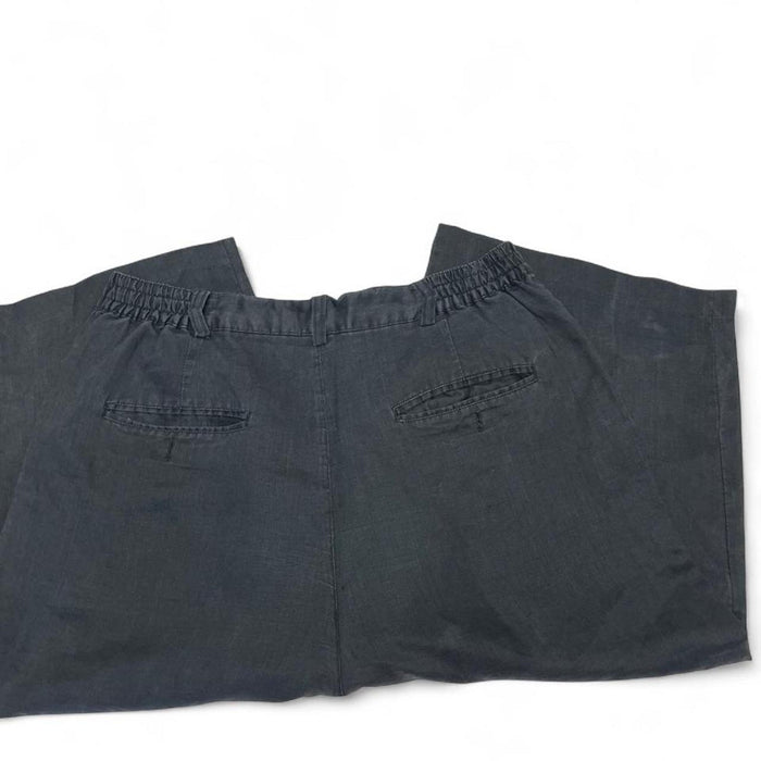 Black linen wide leg pants