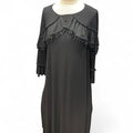 Black maxi dress with ruffles