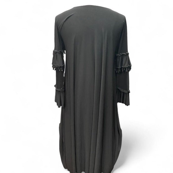 Black maxi dress with ruffles