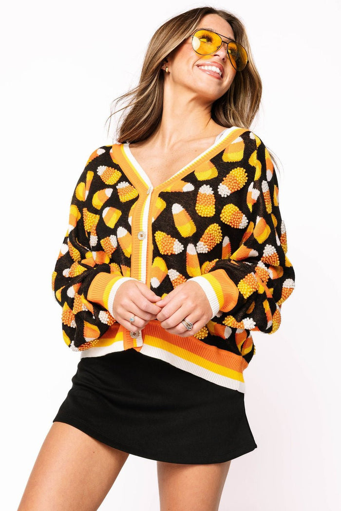 Black Pearl Candy Corn Cardigan